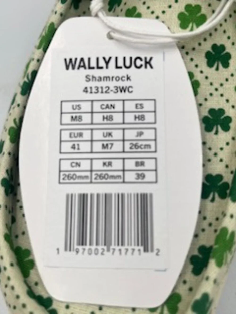 NEW Hey Dude Men's 8 Women's 10 Wally Luck Sneakers Shamrock Print shoes NWT